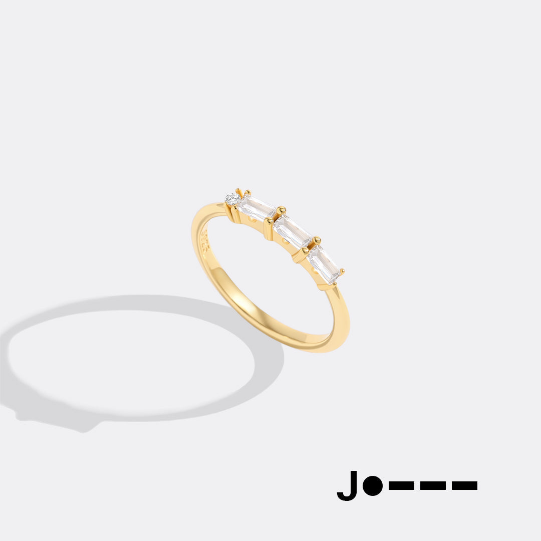 Dainty Personalized Morse Code Ring in 18k Gold Over Sterling Silver, J by Seeyoura