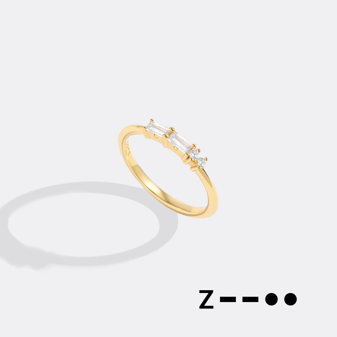 Dainty Personalized Morse Code Ring in 18k Gold Over Sterling Silver, Z by Seeyoura