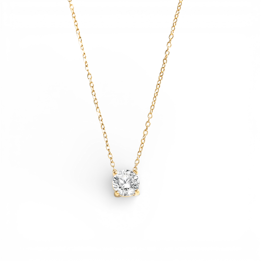 Dainty Solitaire Pendant Necklace in Gold by Seeyoura