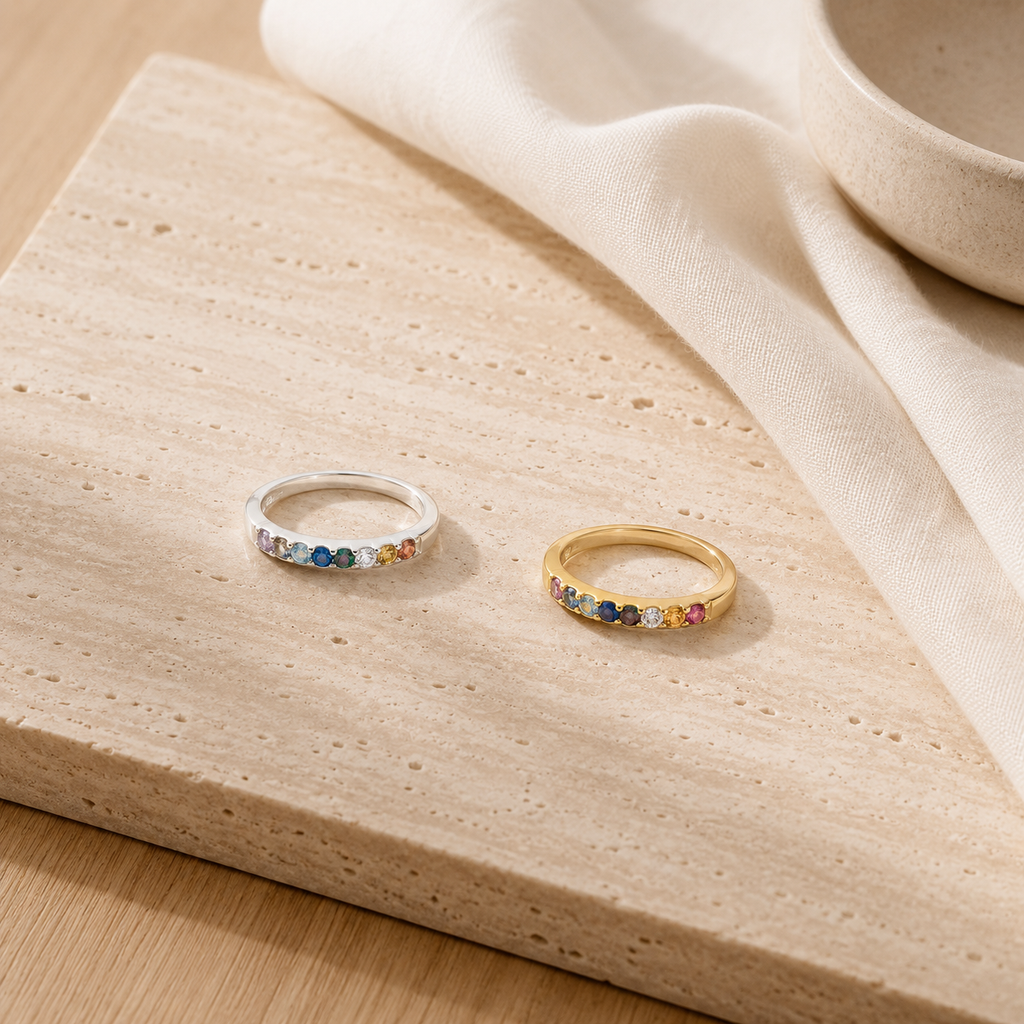 Dainty Stackable Birthstone Ring by Seeyoura
