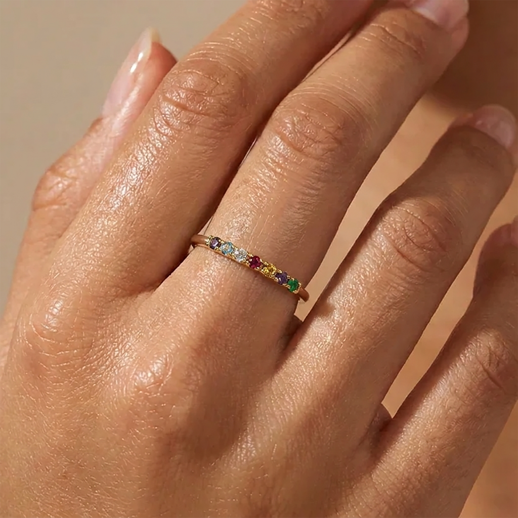 Dainty Stackable Birthstone Ring by Seeyoura