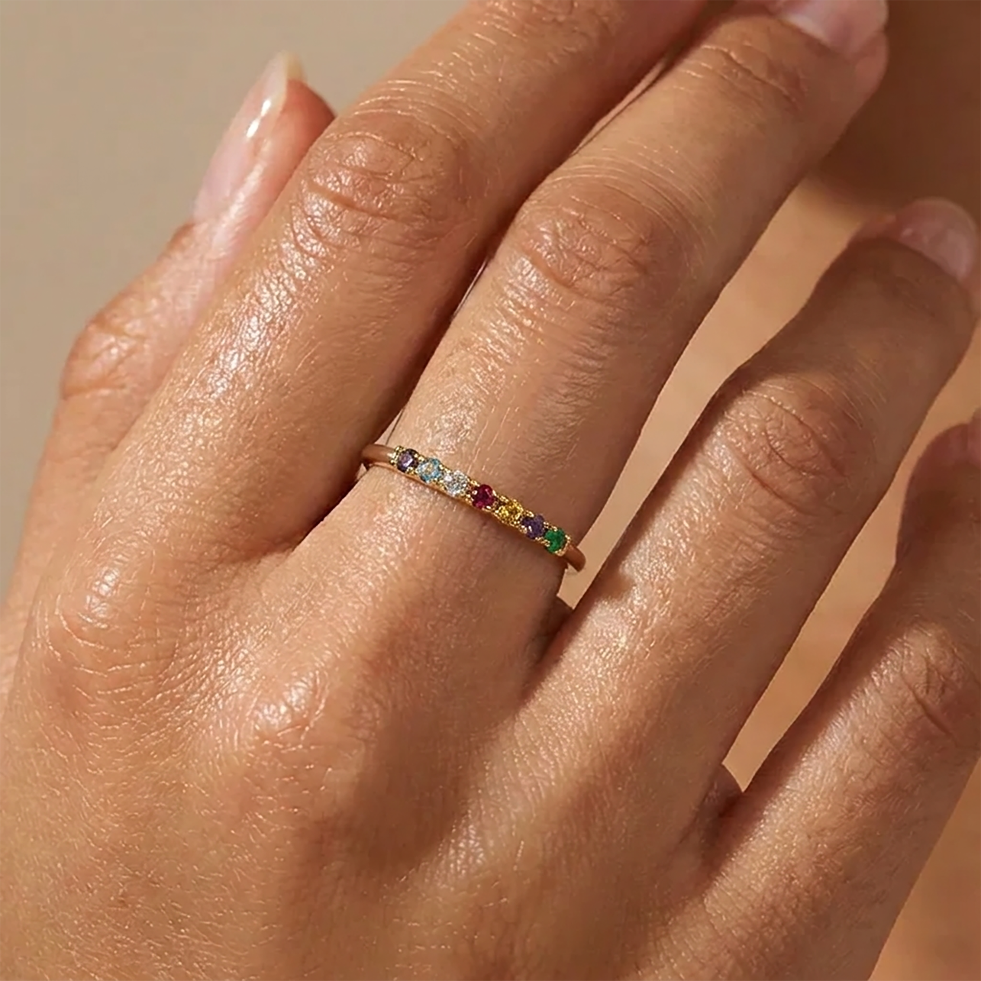 Dainty Stackable Birthstone Ring by Seeyoura