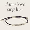 Dance Love Sing Live Inspire Bracelet in Midnight Black, silver by Seeyoura
