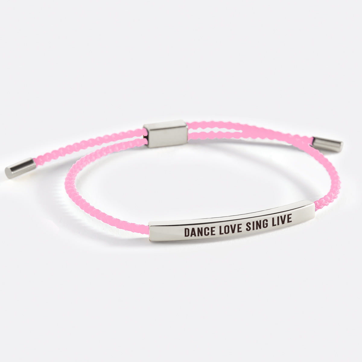 Dance Love Sing Live Inspire Bracelet in Pink, silver by Seeyoura