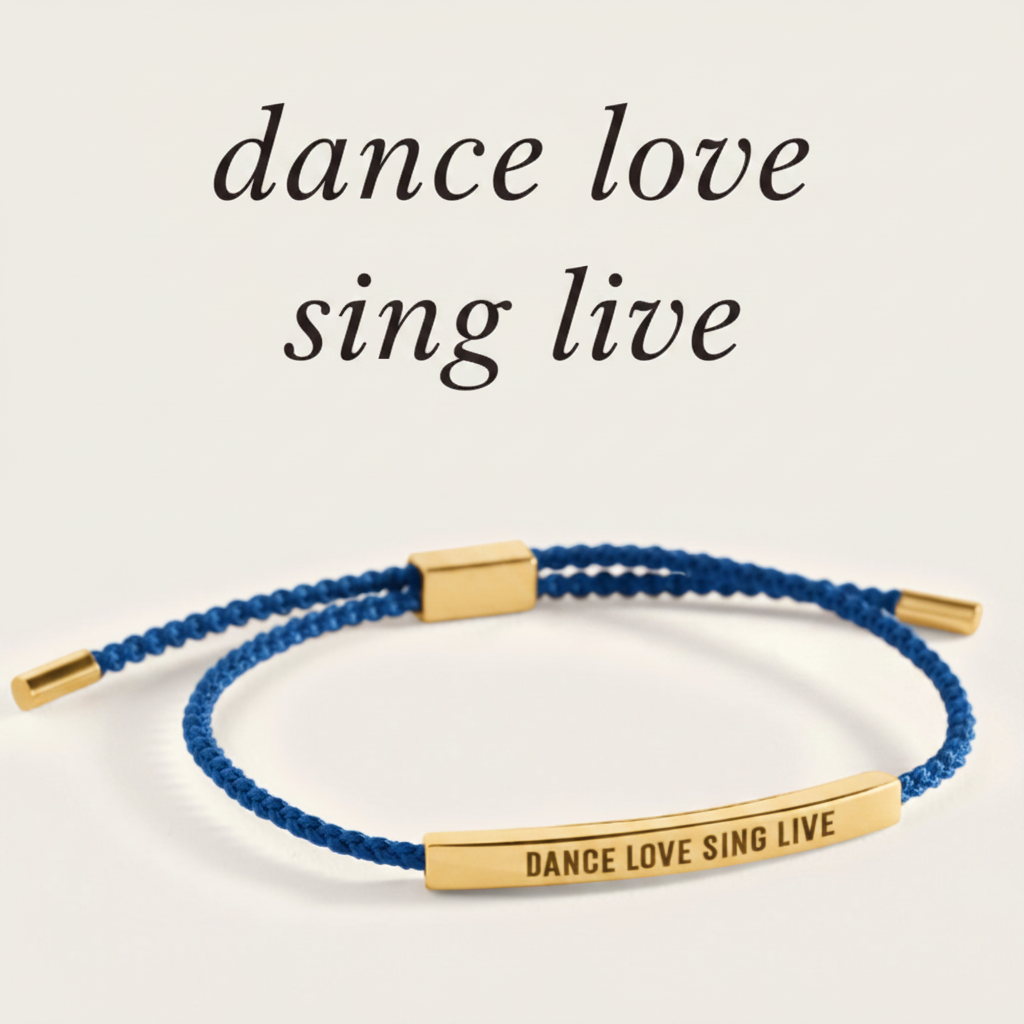 Dance Love Sing Live Inspire Bracelet in Royal Blue, gold by Seeyoura