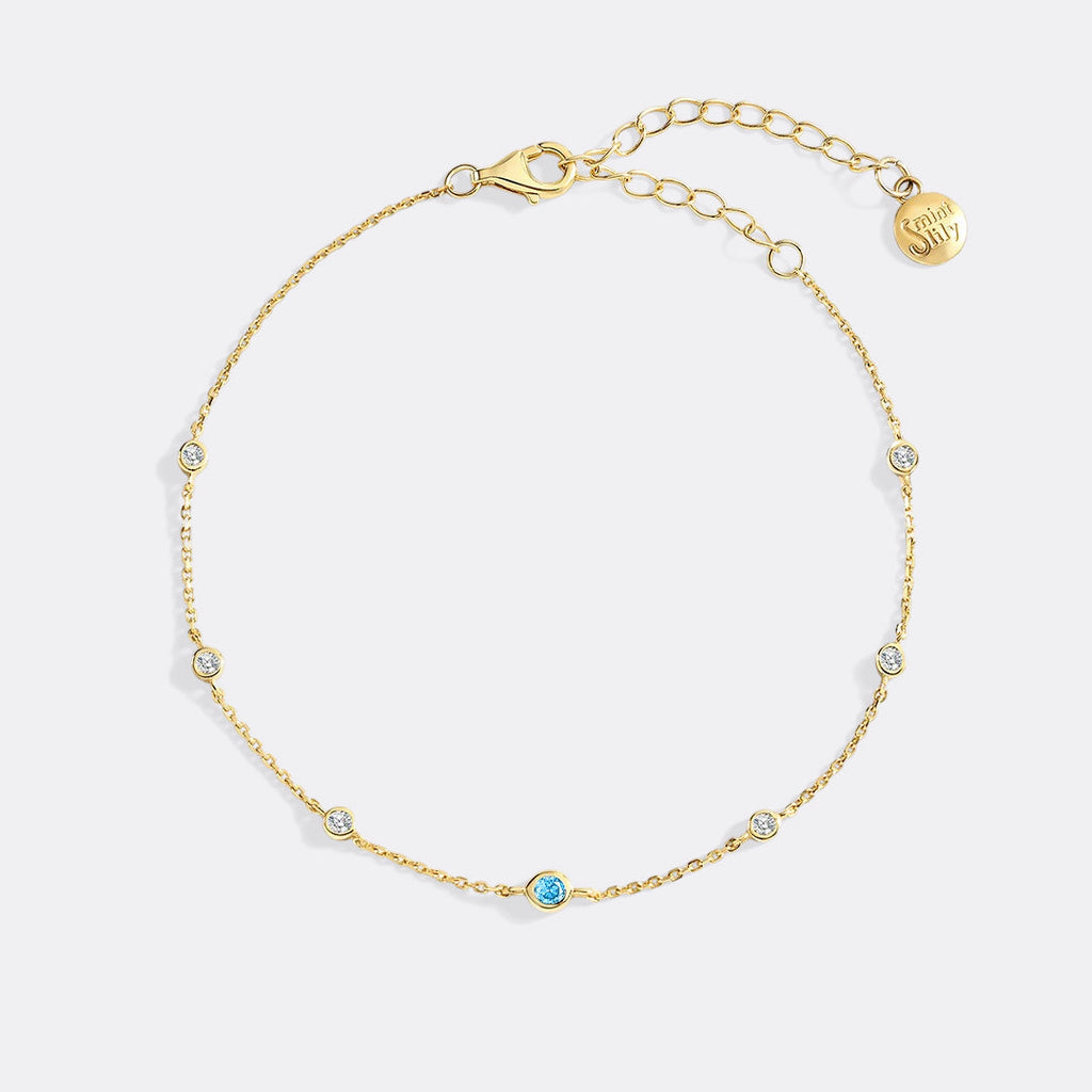December Birthstone Station Bracelet in 18-k-gold-over-sterling-silver by Seeyoura
