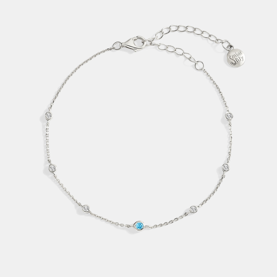 December Birthstone Station Bracelet in 925-sterling-silver by Seeyoura