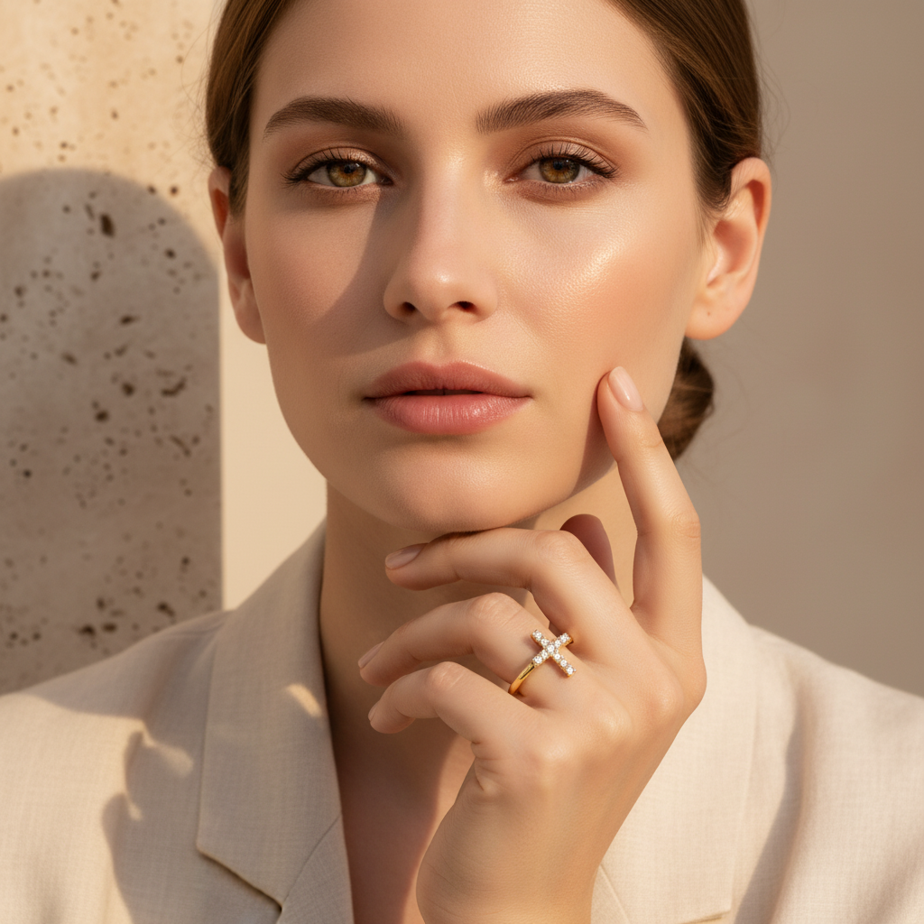 Diamond Cross Ring by Seeyoura