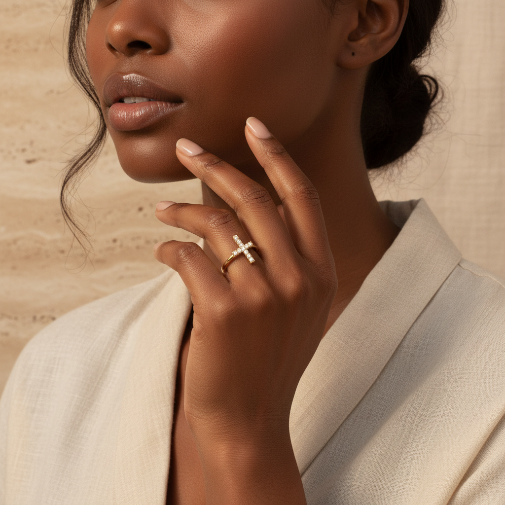 Diamond Cross Ring by Seeyoura