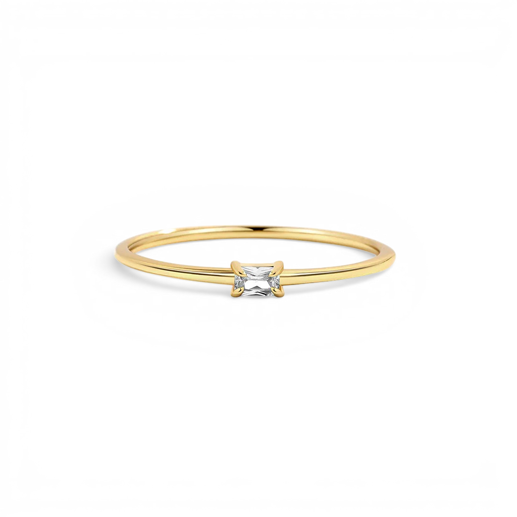 Diamond Dainty Baguette Stacking Ring by Seeyoura