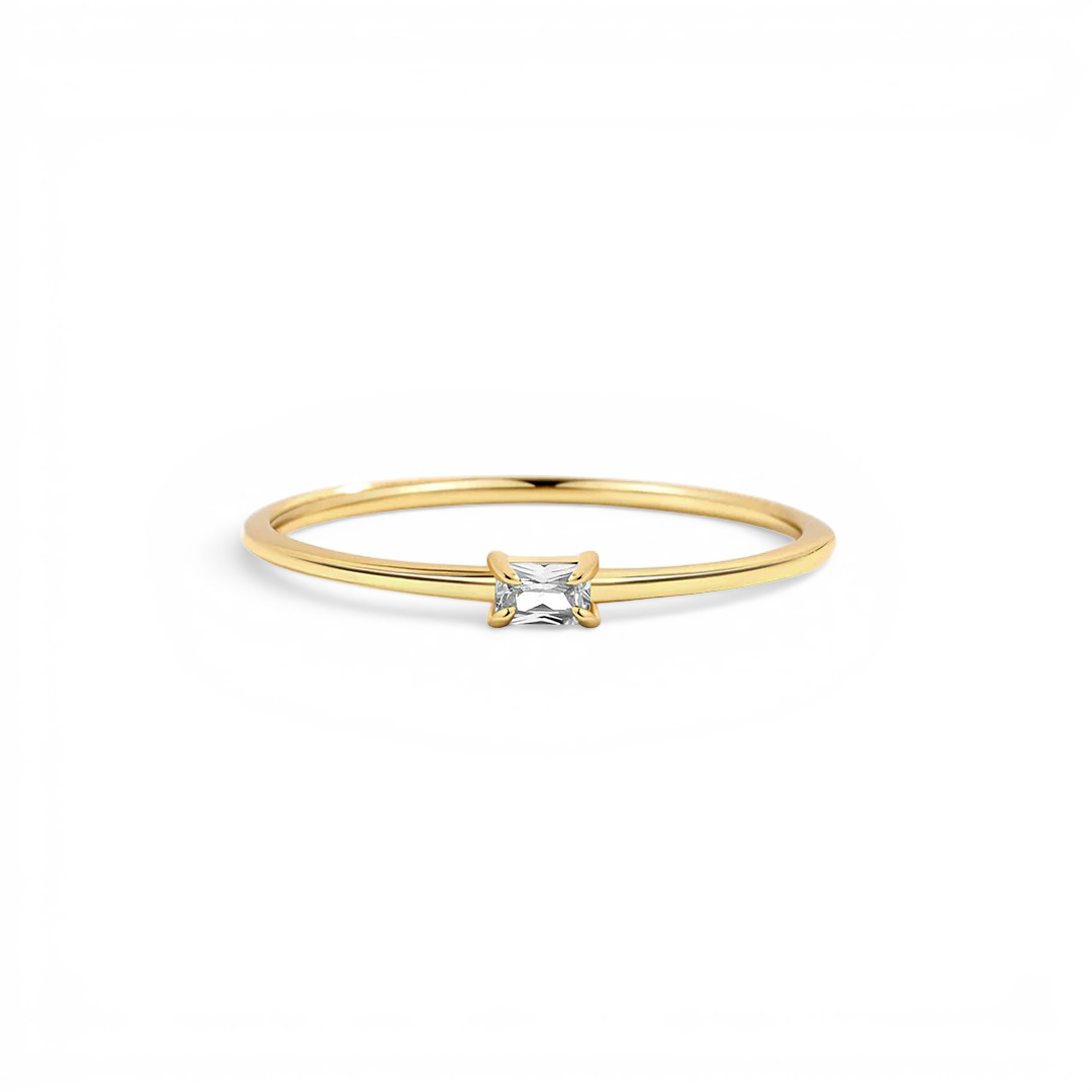 Diamond Dainty Baguette Stacking Ring by Seeyoura