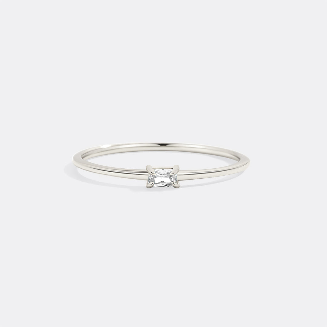 Diamond Dainty Baguette Stacking Ring by Seeyoura