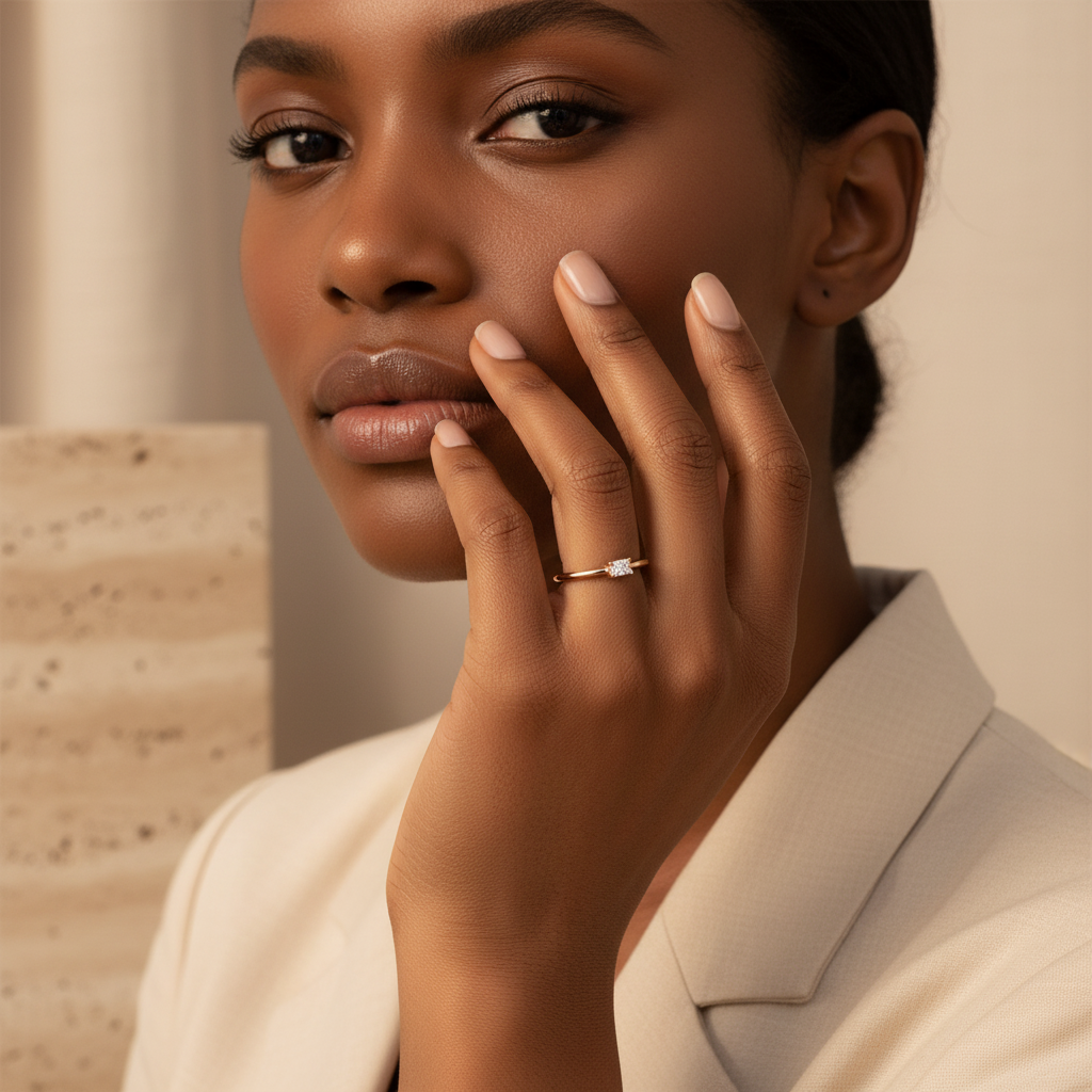 Diamond Dainty Baguette Stacking Ring by Seeyoura