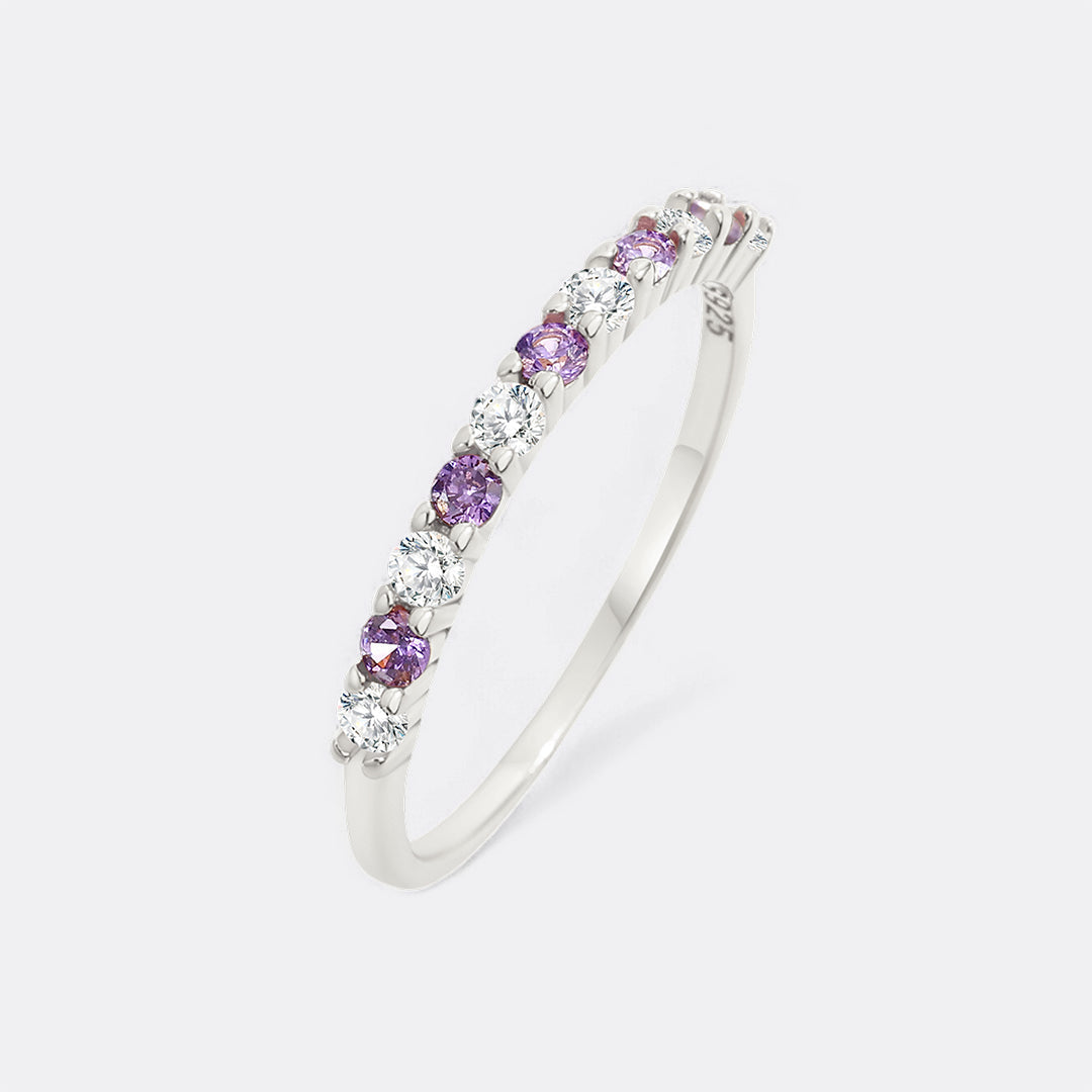 Diamond & Gemstone Stackable Ring in 925-sterling-silver by Seeyoura