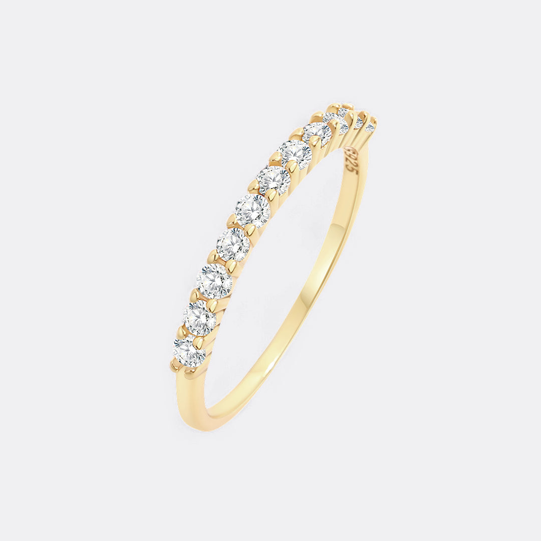 Diamond & Gemstone Stackable Ring in April Diamond, 18-k-gold-over-sterling-silver by Seeyoura
