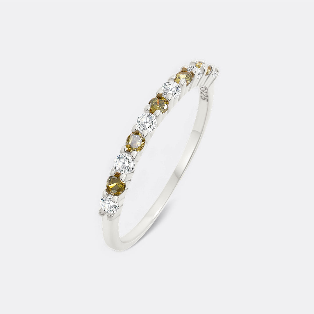 Diamond & Gemstone Stackable Ring in August Peridot, 925-sterling-silver by Seeyoura