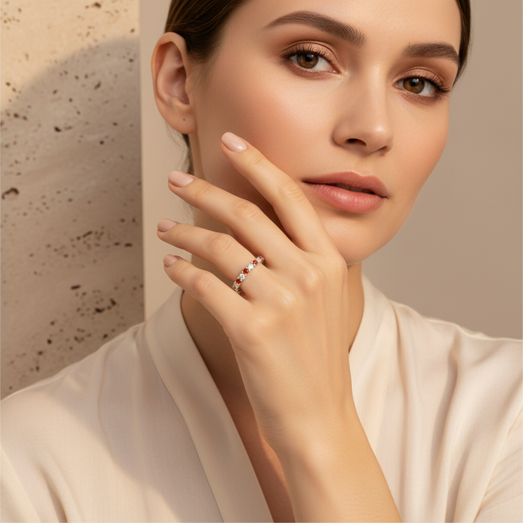 Diamond & Gemstone Stackable Ring by Seeyoura