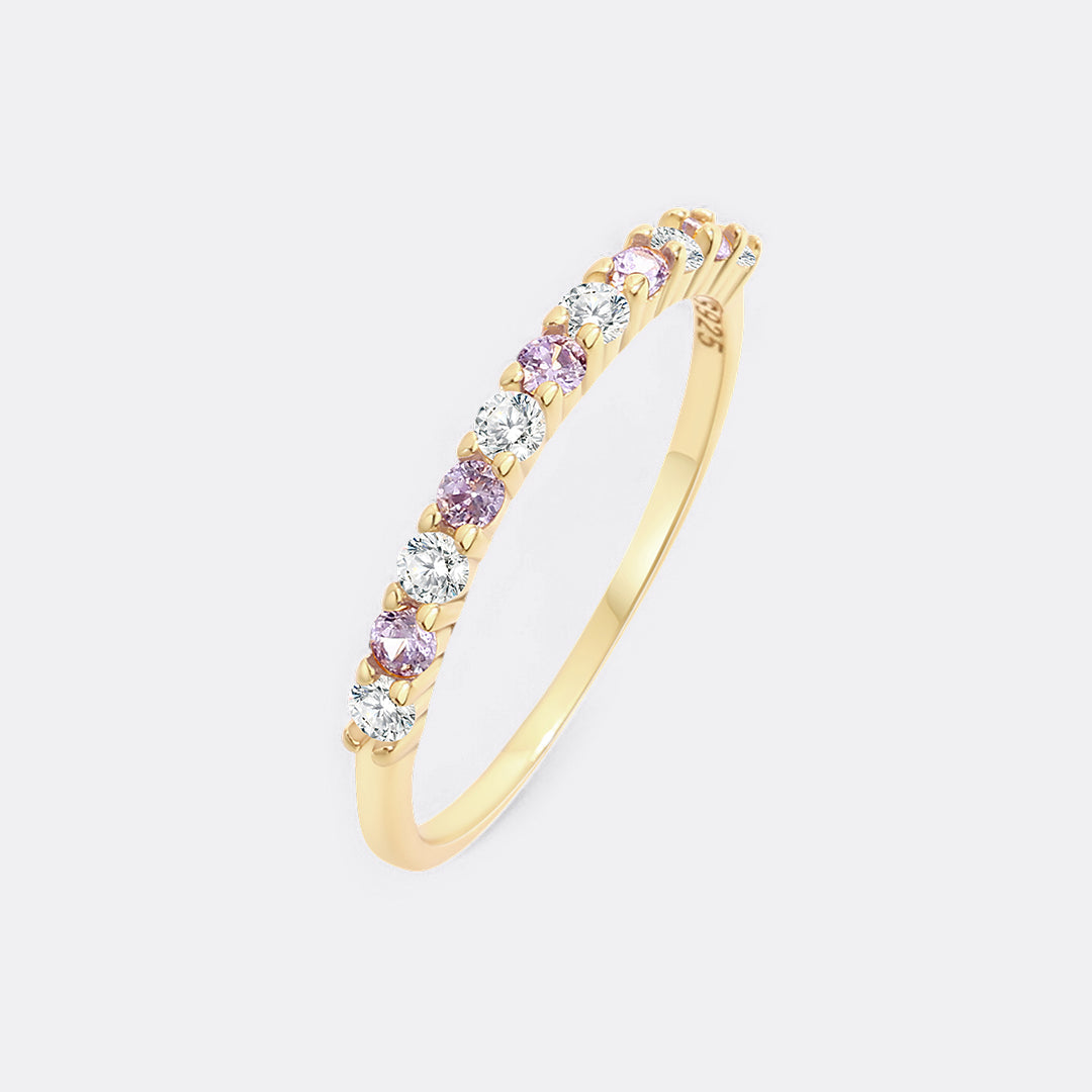 Diamond & Gemstone Stackable Ring in June Alexandrite, 18-k-gold-over-sterling-silver by Seeyoura