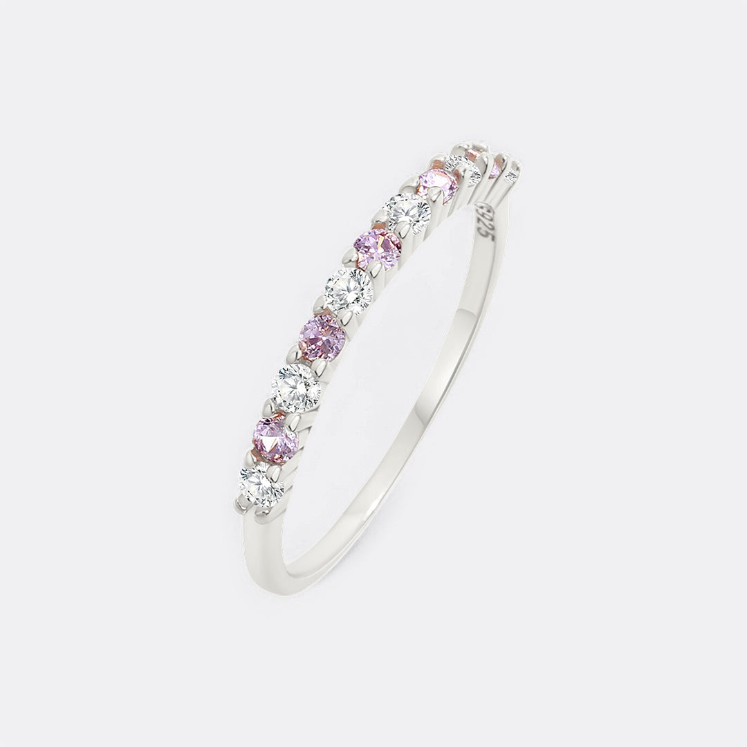 Diamond & Gemstone Stackable Ring in June Alexandrite, 925-sterling-silver by Seeyoura
