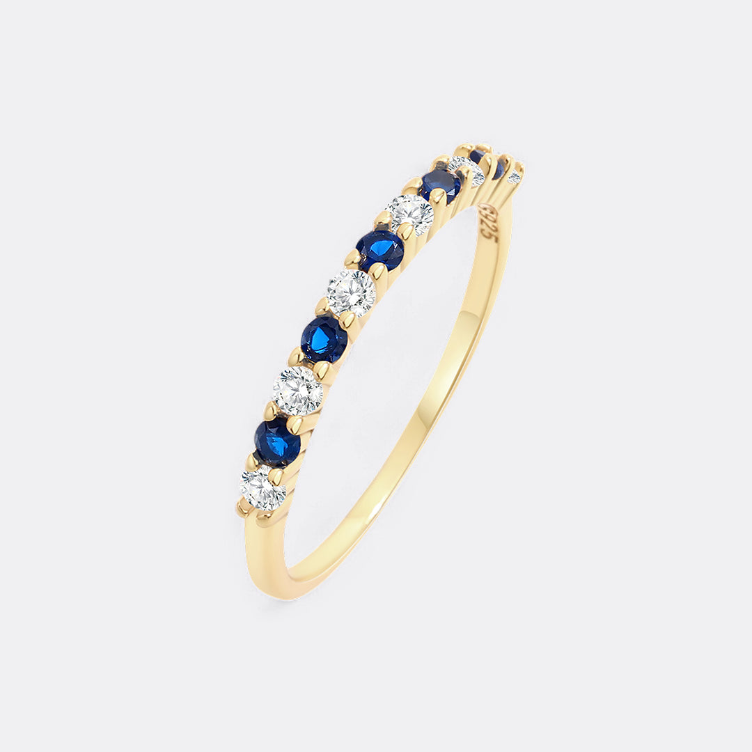Diamond & Gemstone Stackable Ring in September Sapphire by Seeyoura