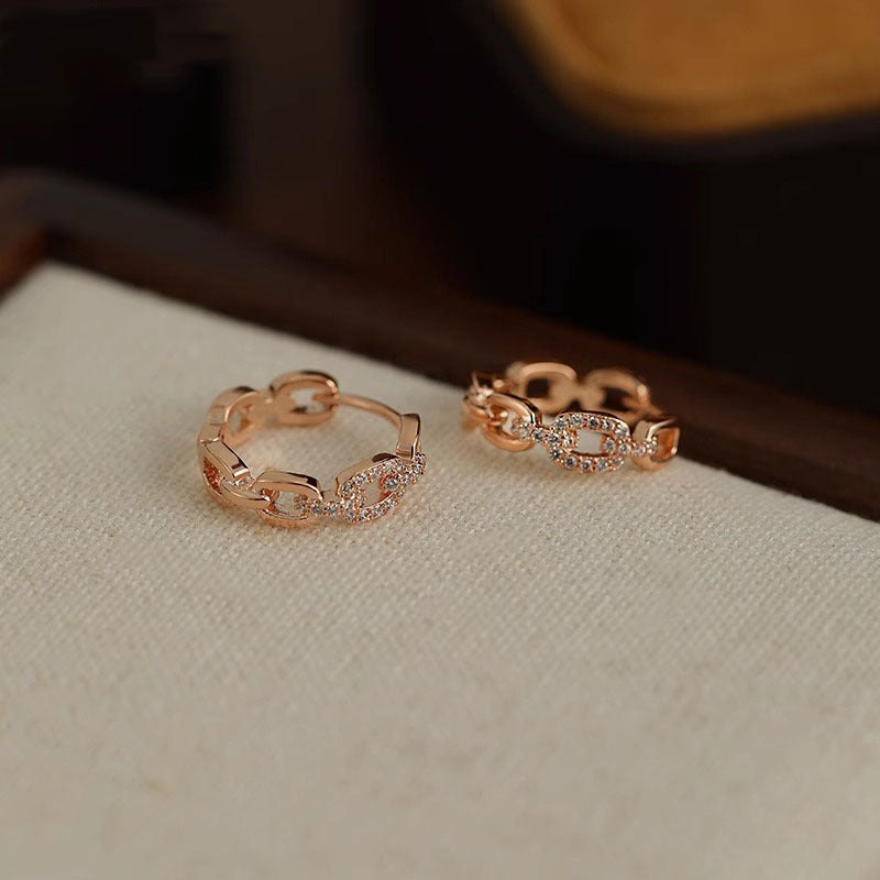 Diamond Hoop Earrings — Rose Gold by Seeyoura