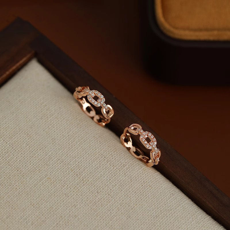 Diamond Hoop Earrings — Rose Gold by Seeyoura