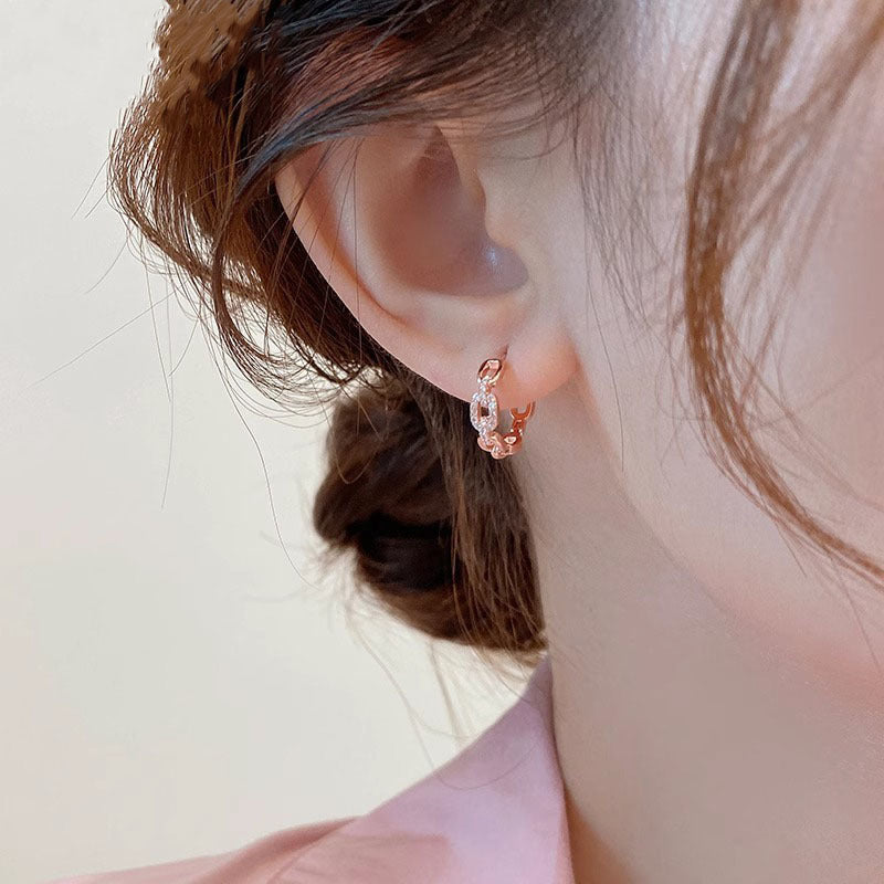 Diamond Hoop Earrings — Rose Gold by Seeyoura