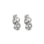Diamond Hoop Earrings — Silver in Diamond Hoop Earrings — Silver. by Seeyoura