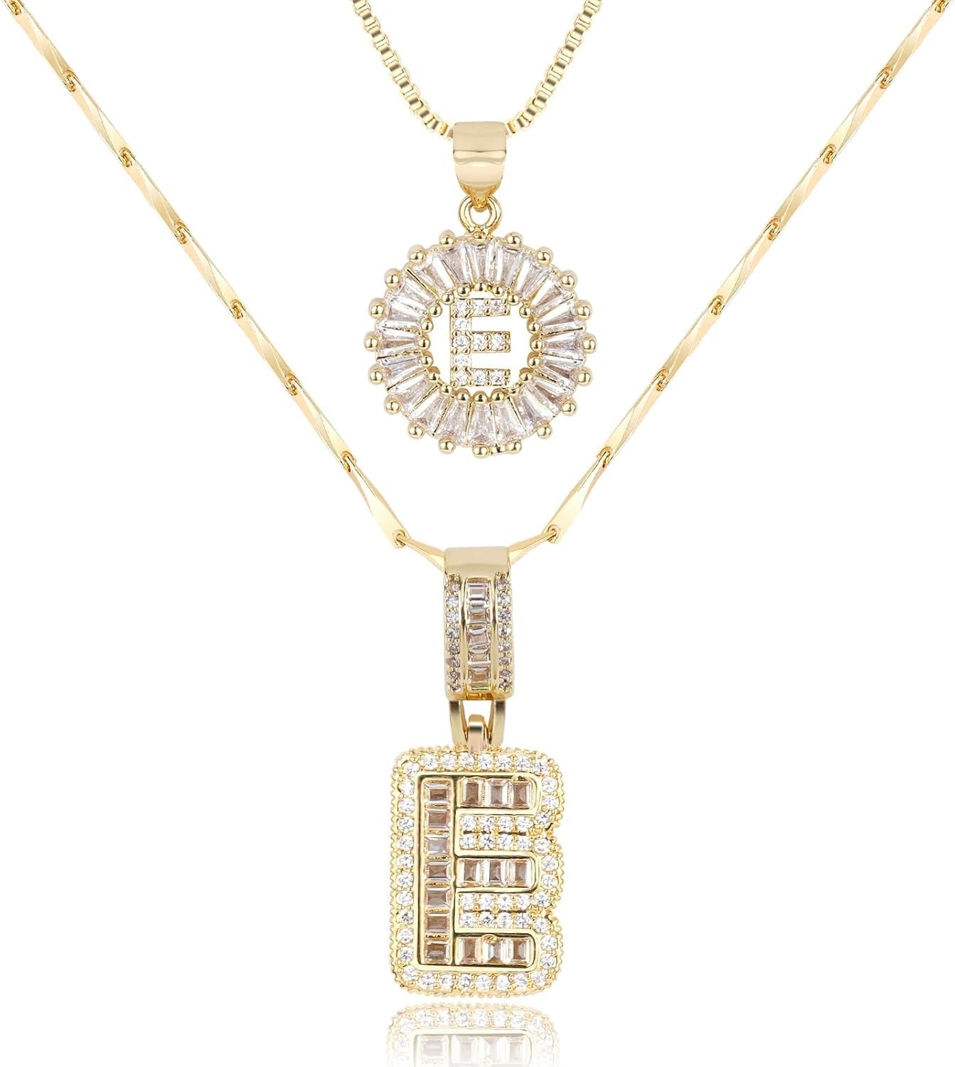 Diamond Letter Pendant Necklace in gold, E by Seeyoura