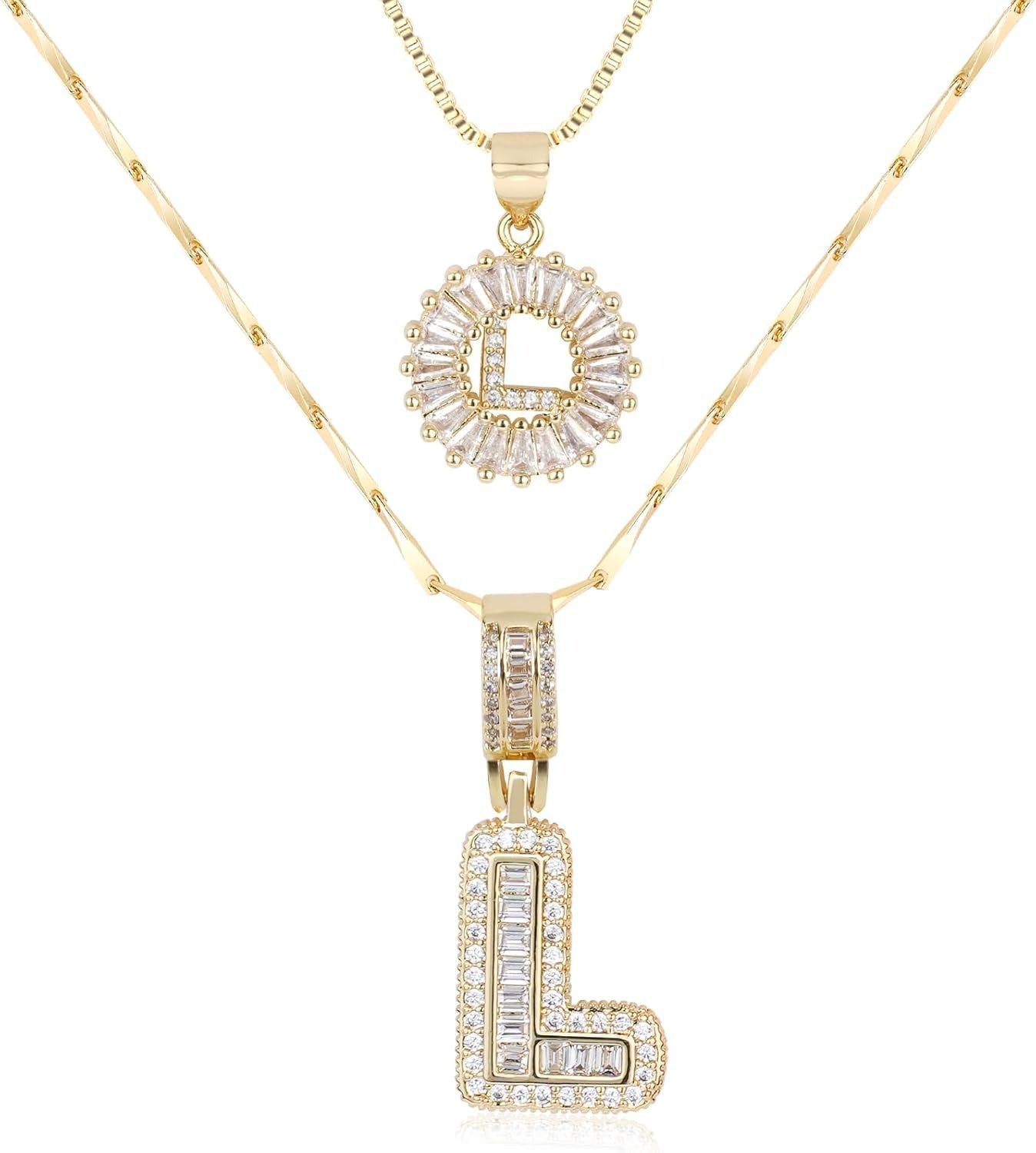 Diamond Letter Pendant Necklace in gold, L by Seeyoura