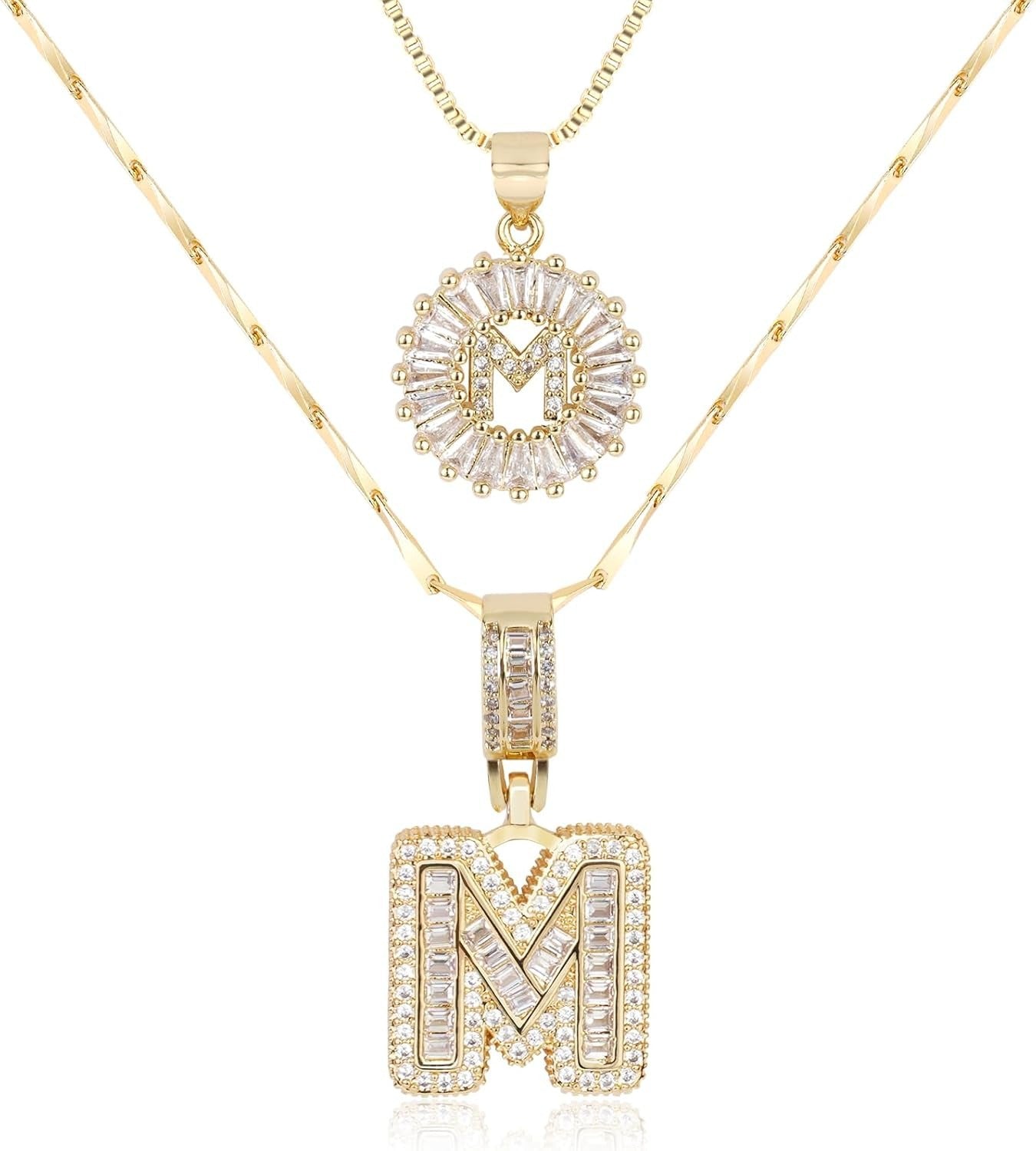 Diamond Letter Pendant Necklace in gold, M by Seeyoura