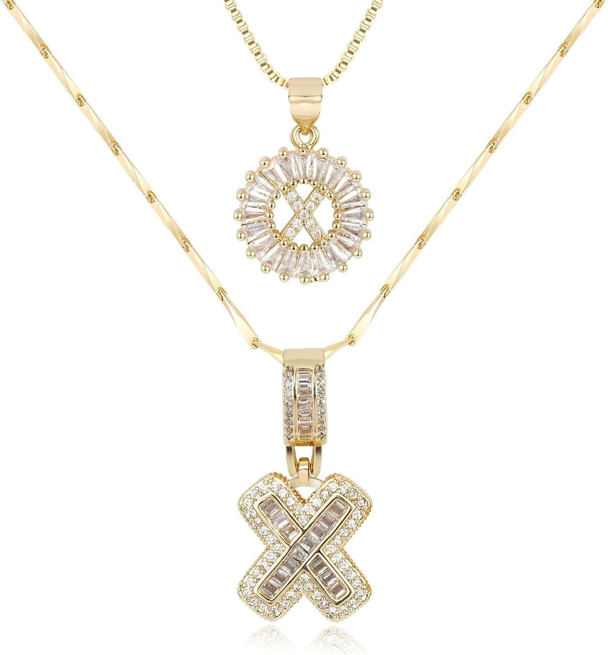 Diamond Letter Pendant Necklace in gold, X by Seeyoura