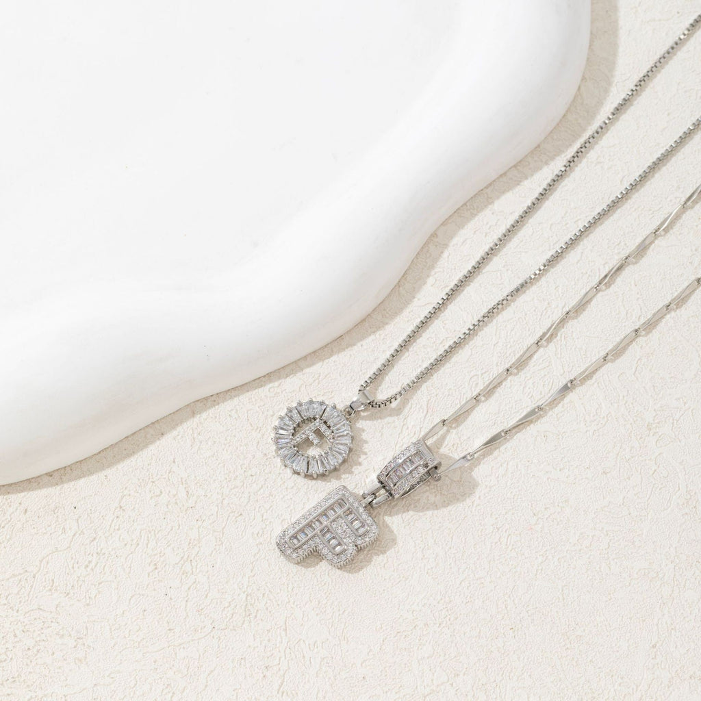 Diamond Letter Pendant Necklace by Seeyoura