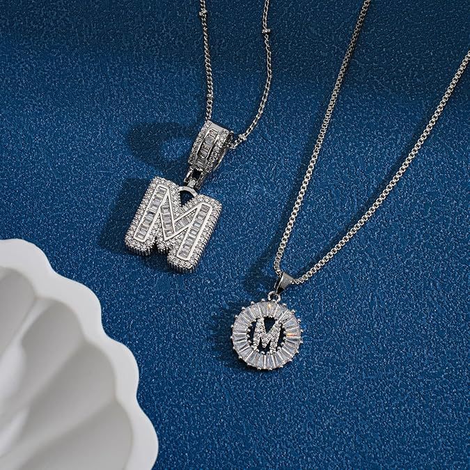 Diamond Letter Pendant Necklace by Seeyoura