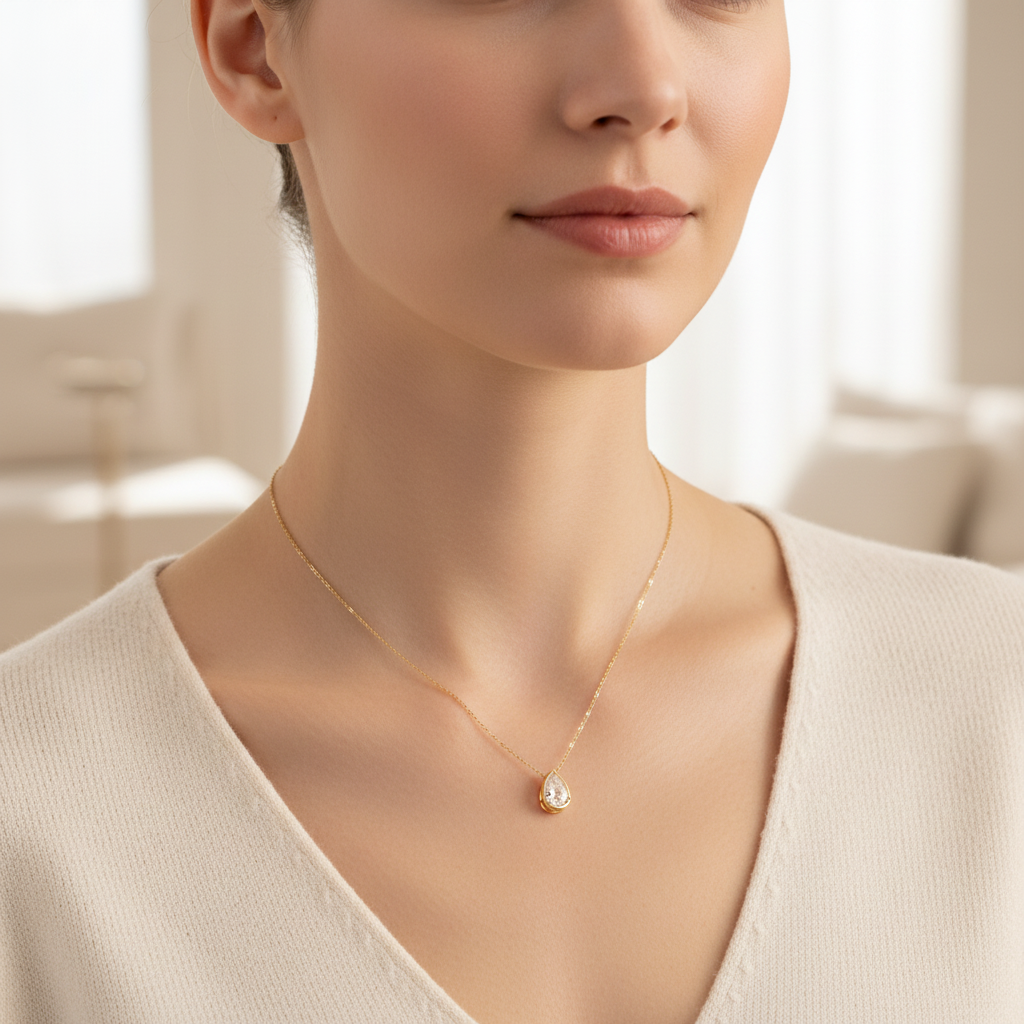 Diamond Teardrop Necklace by Seeyoura