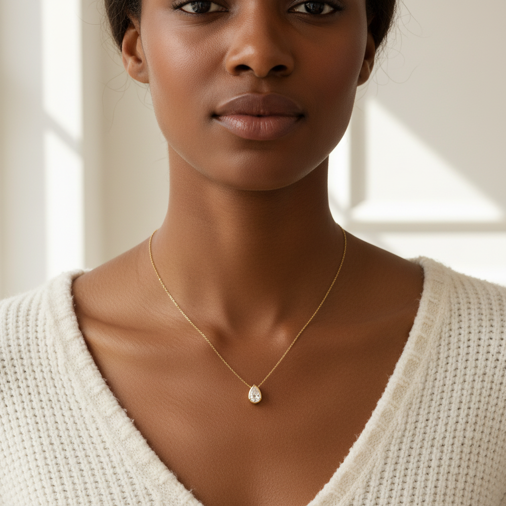 Diamond Teardrop Necklace by Seeyoura