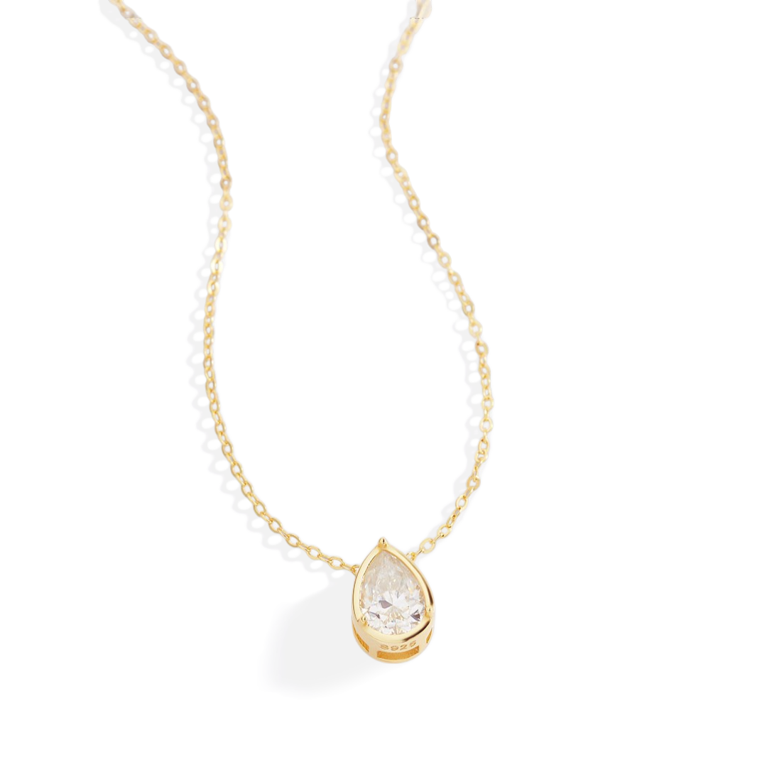 Diamond Teardrop Necklace in Moissanite Diamond by Seeyoura