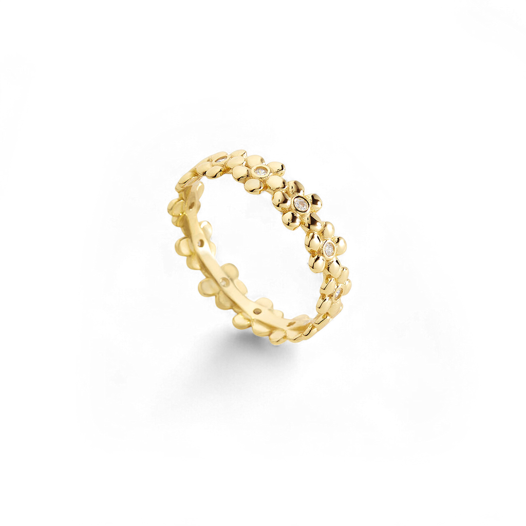 Diamonds & Daisies Eternity Ring in gold by Seeyoura
