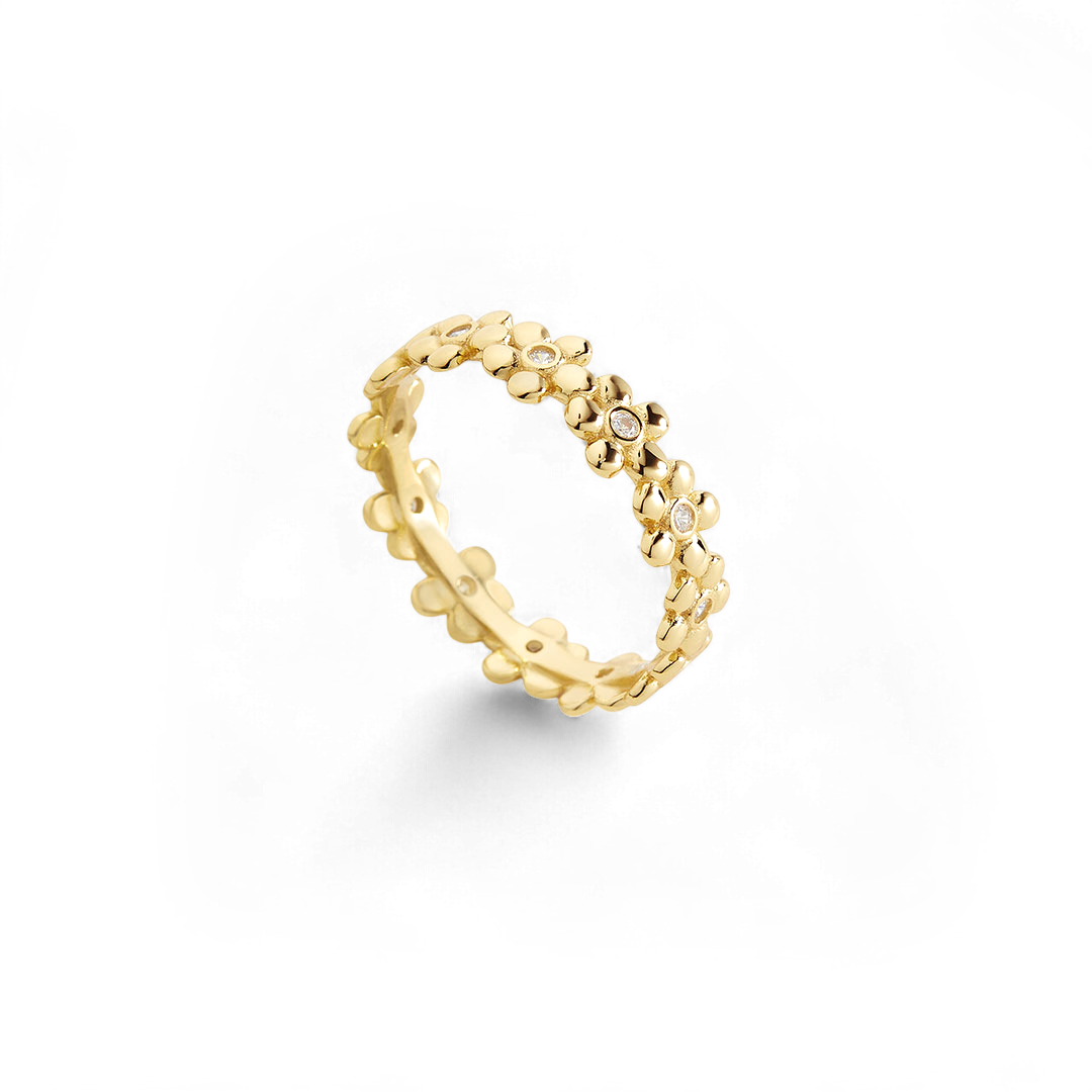 Diamonds & Daisies Eternity Ring in gold by Seeyoura