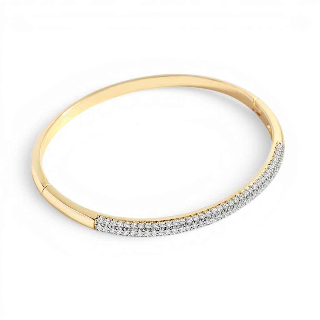 Domed Pave Cuff Bracelet in gold by Seeyoura