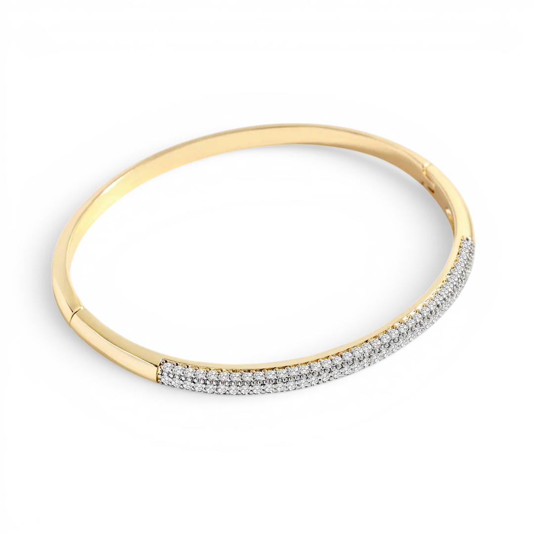 Domed Pave Cuff Bracelet in gold by Seeyoura