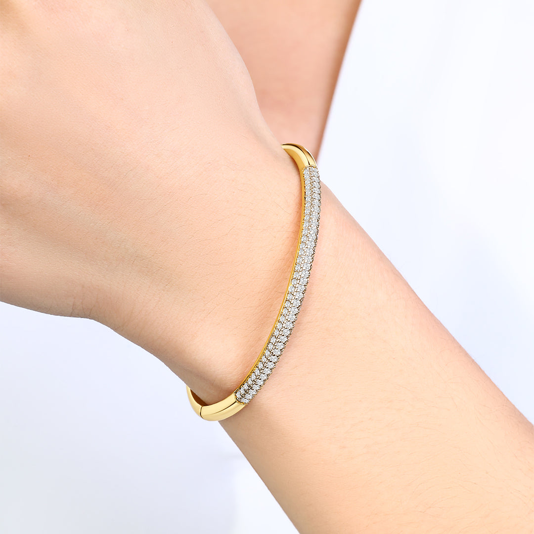 Domed Pave Cuff Bracelet by Seeyoura