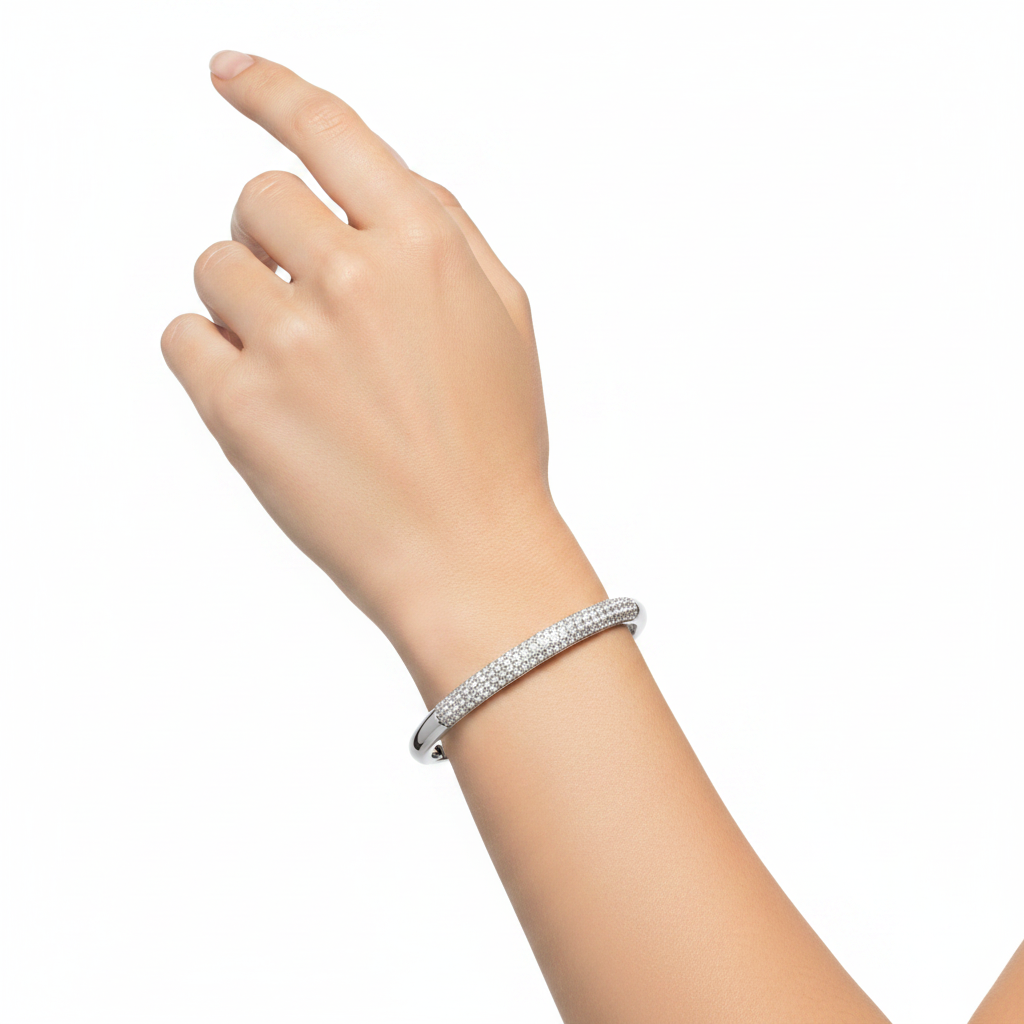 Domed Pave Cuff Bracelet by Seeyoura