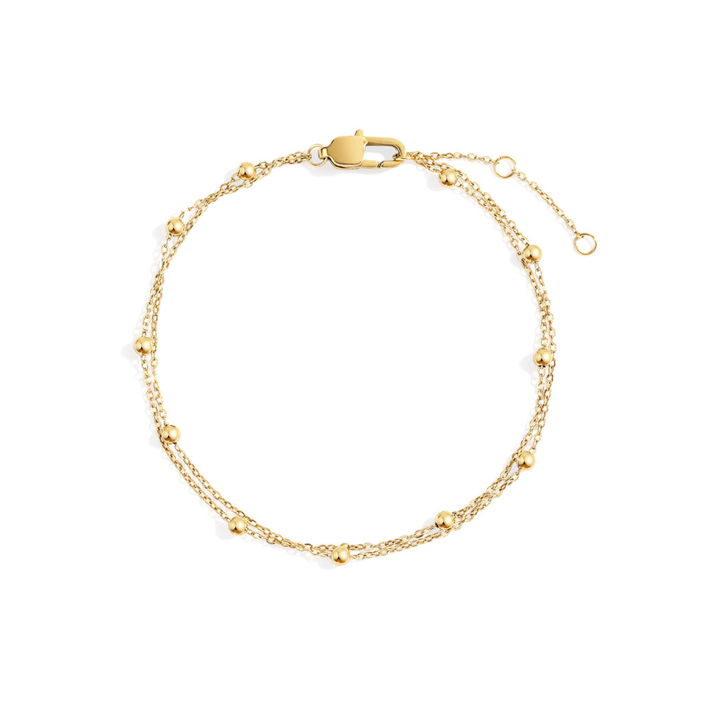 Double Chain Bracelet in gold by Seeyoura