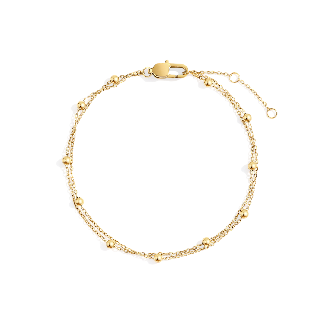 Double Chain Bracelet in gold by Seeyoura