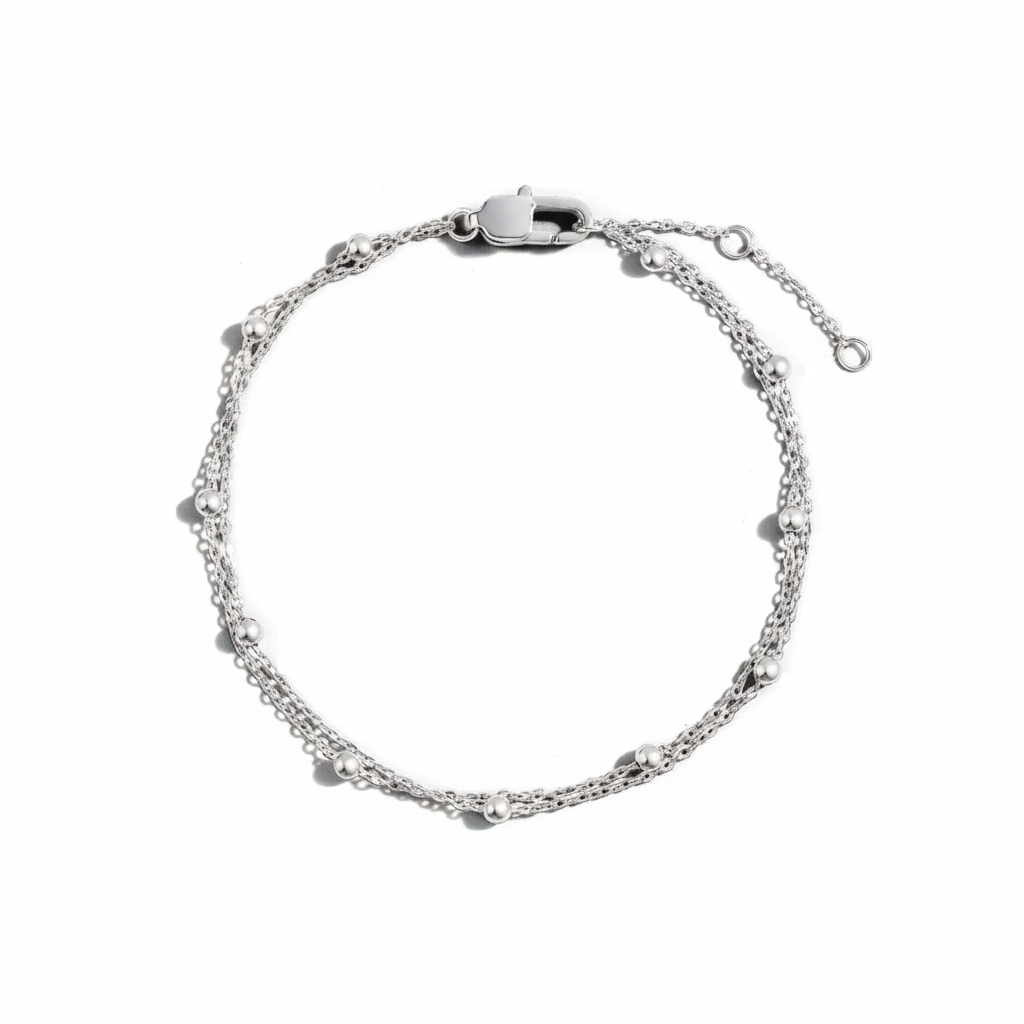 Double Chain Bracelet in silver by Seeyoura