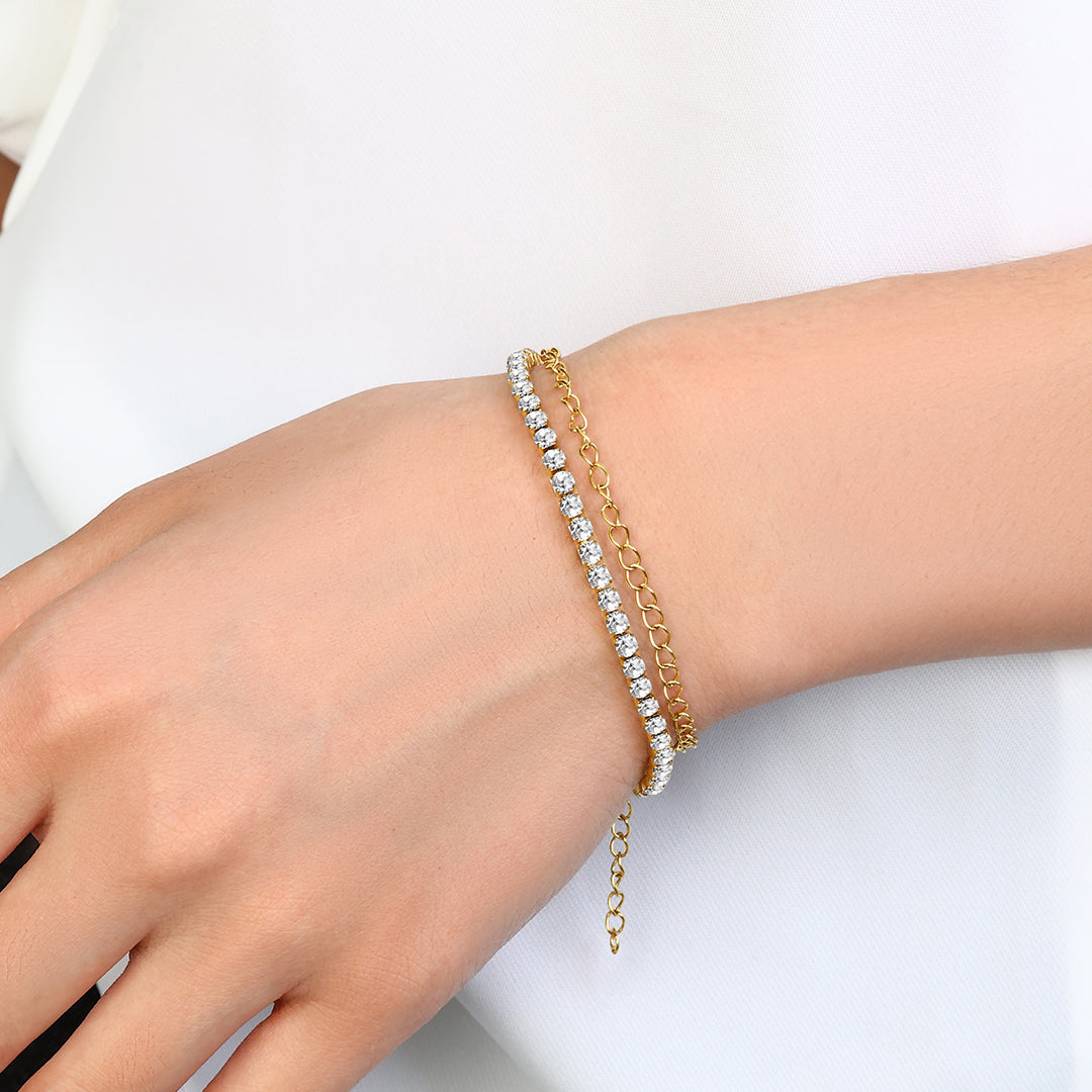 Double Chain Tennis Bracelet by Seeyoura