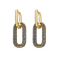 Double Link Hoop Earrings — Gold, Blue Diamond in gold by Seeyoura