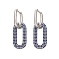 Double Link Hoop Earrings — Silver, Blue Diamond by Seeyoura