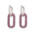 Double Link Hoop Earrings — Silver, Red Diamond by Seeyoura